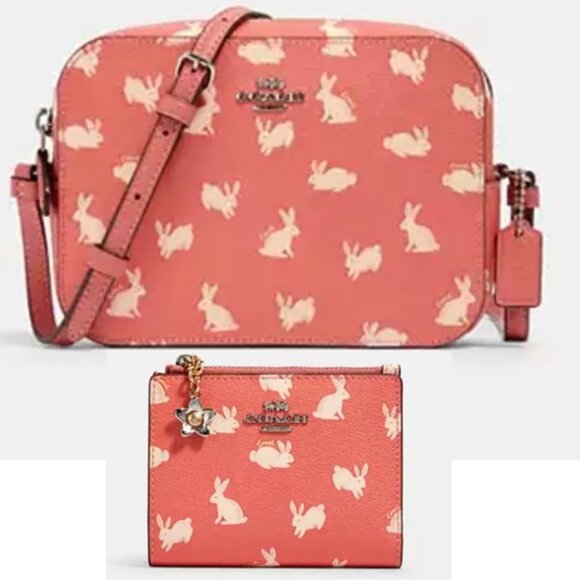 Coach Mini Camera Bag with Snap Wallet With Bunny Print - Picture 1 of 8